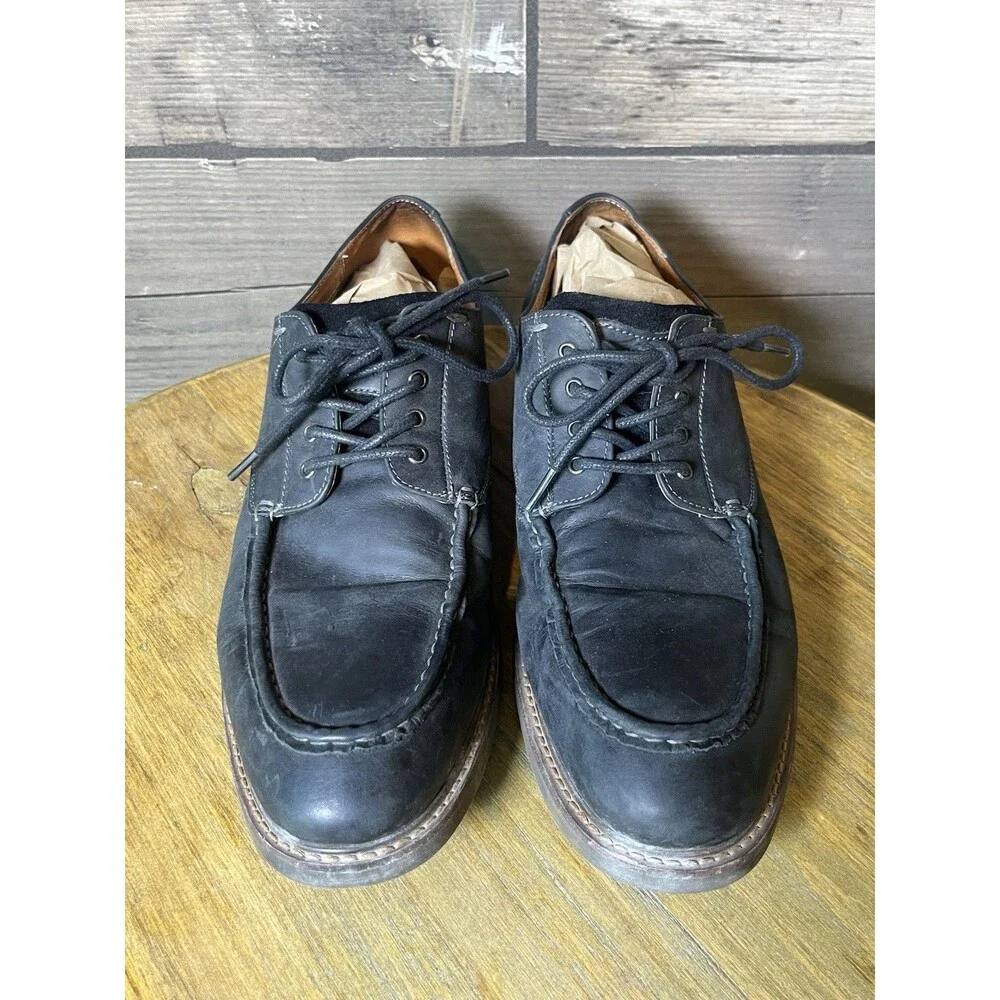 Florsheim Men’s Lodge Moc Toe Oxford Shoes Black Lace Up Size 10